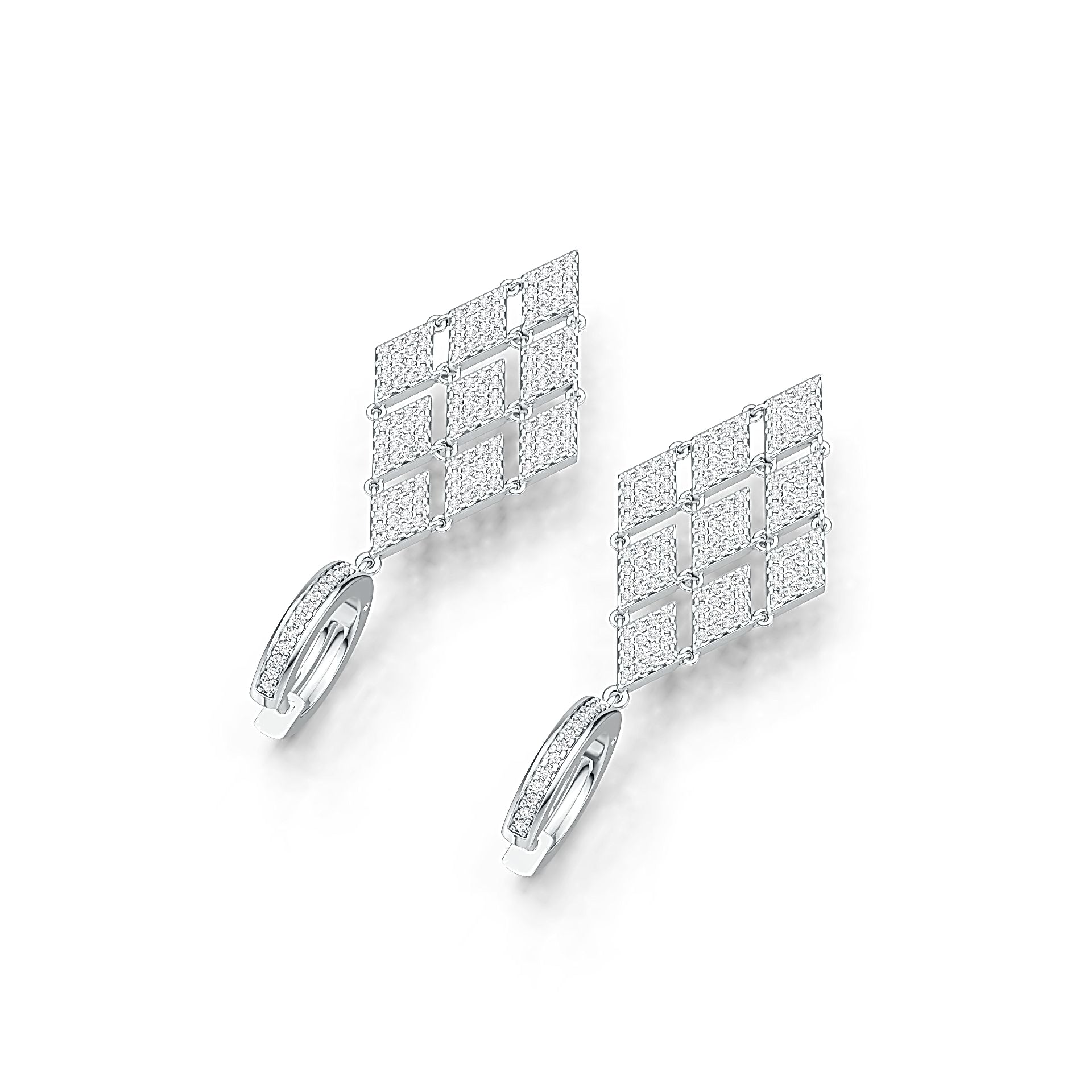 18K Gold Semi Mount Earrings Setting Round RD 1.1mm Diamond Accent DHJ