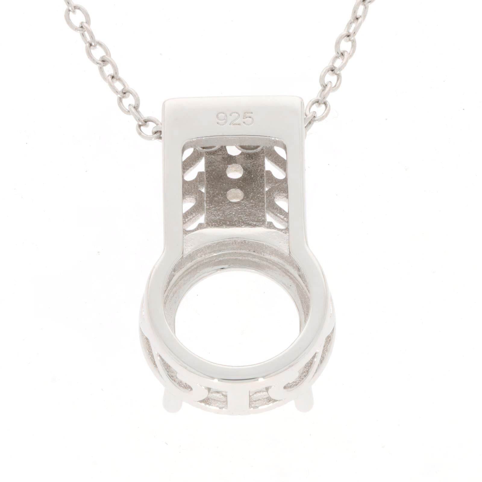 10K Gold Semi Mount Pendant Setting Round RD 9X9mm Moissanite Accent Syzjewelry