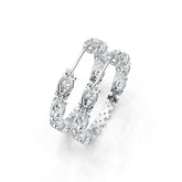 Sterling Silver Semi Mount Earrings Setting Oval OV 7X5mm Hoop DHJ