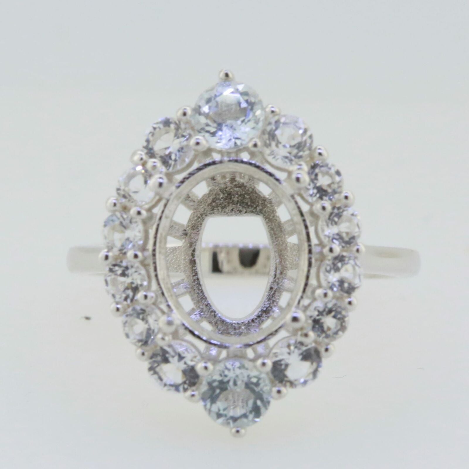 10K Gold Semi Mount Ring Setting Oval OV 11x9mm Moissanite Accent Syzjewelry