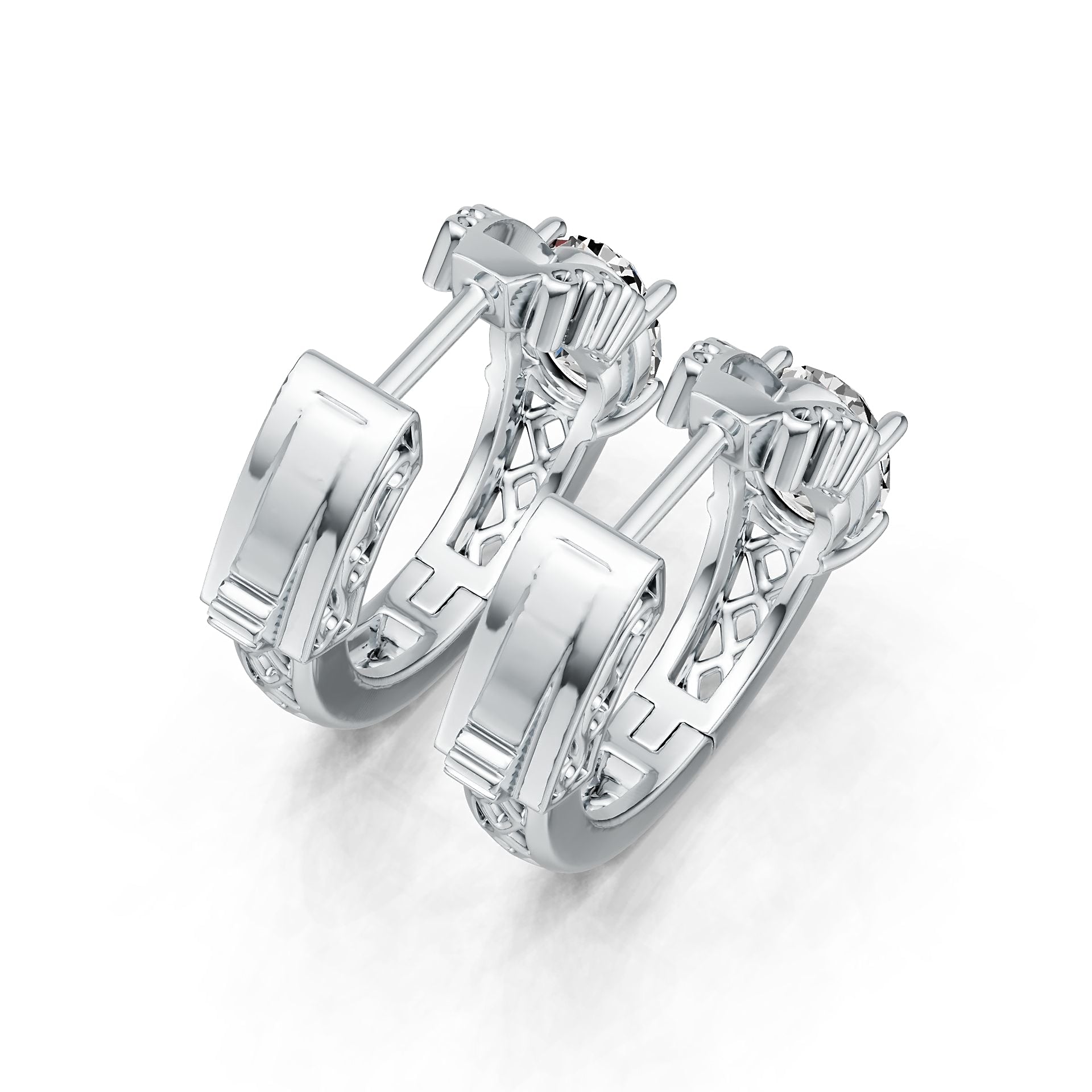 Sterling Silver Semi Mount Earrings Setting Oval OV 8X6mm DHJ