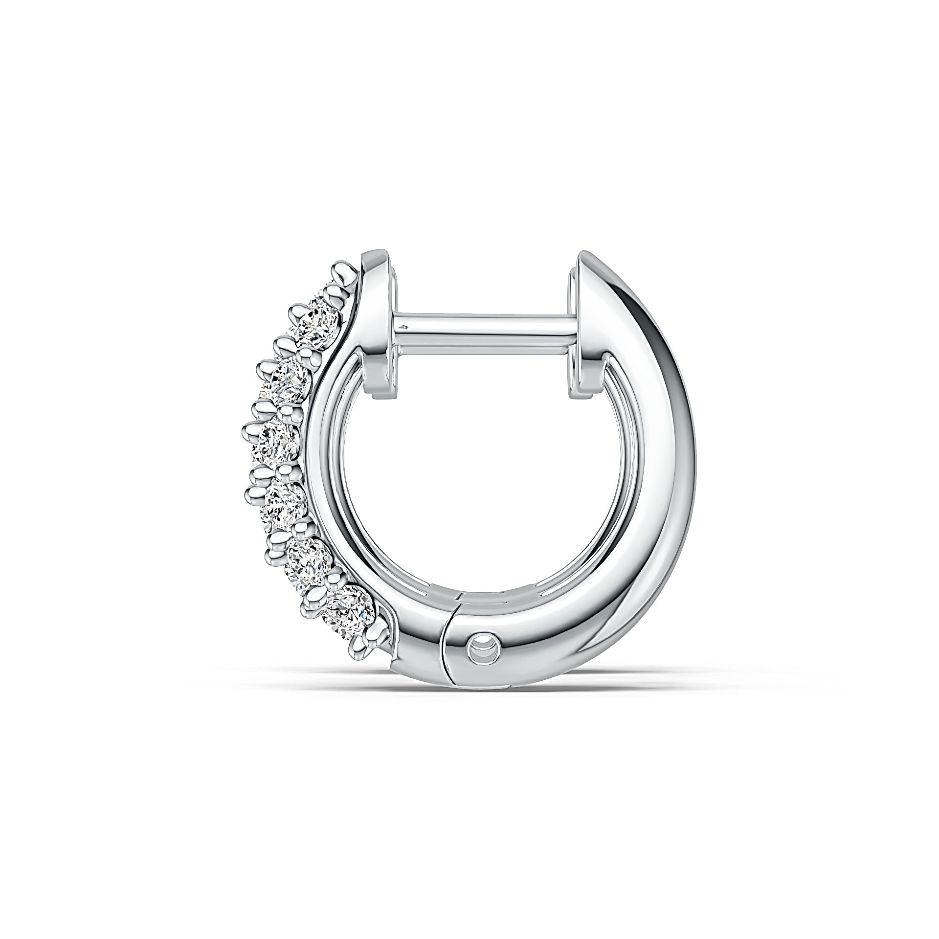 14K Gold Hoop Earrings with or Moissanite Diamond Accent DHJ