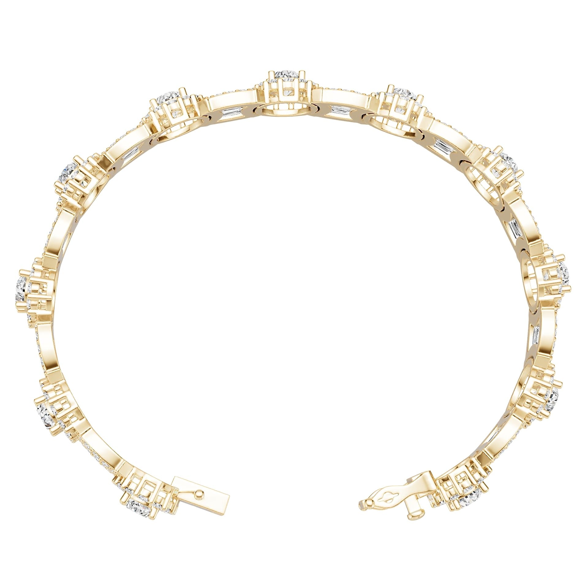 14K Gold Semi Mount Bracelet Setting Round Ro 7x5mm Diamond Accent Syz Jewelry