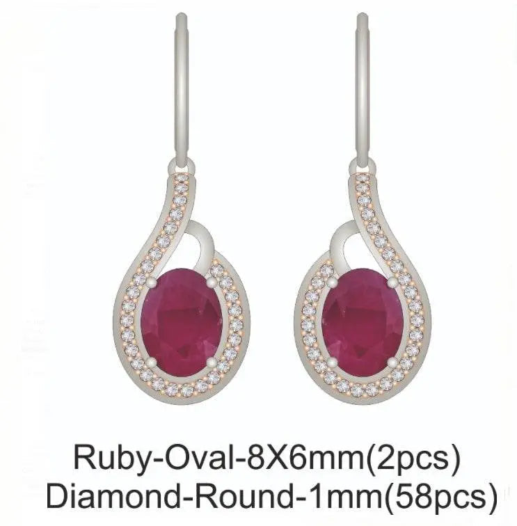 Platinum Semi Mount Earrings Setting Oval OV 8x6mm Halo Leverback Diamond Accent DHJ