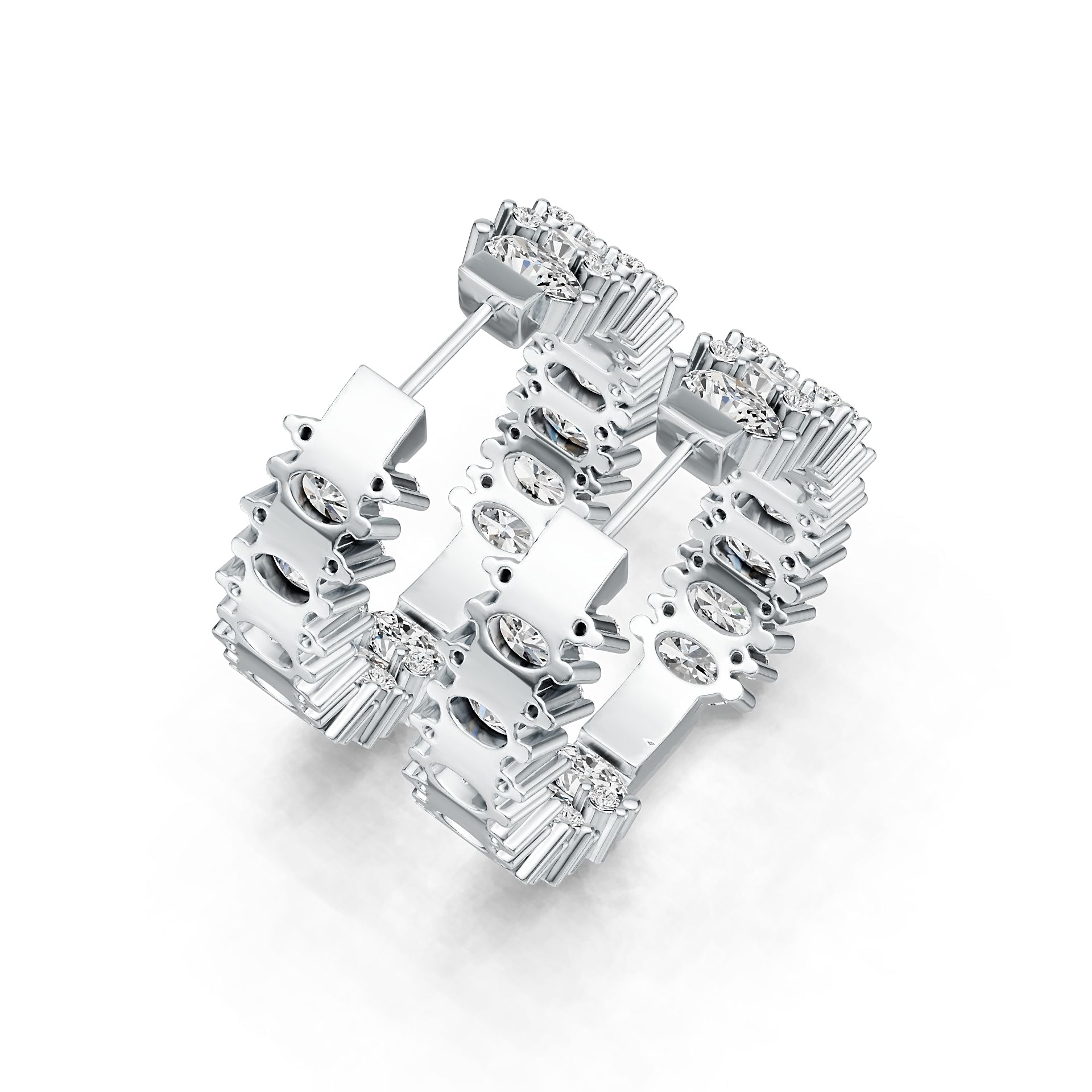 Sterling Silver Semi Mount Earrings Setting Oval OV 5X3mm DHJ