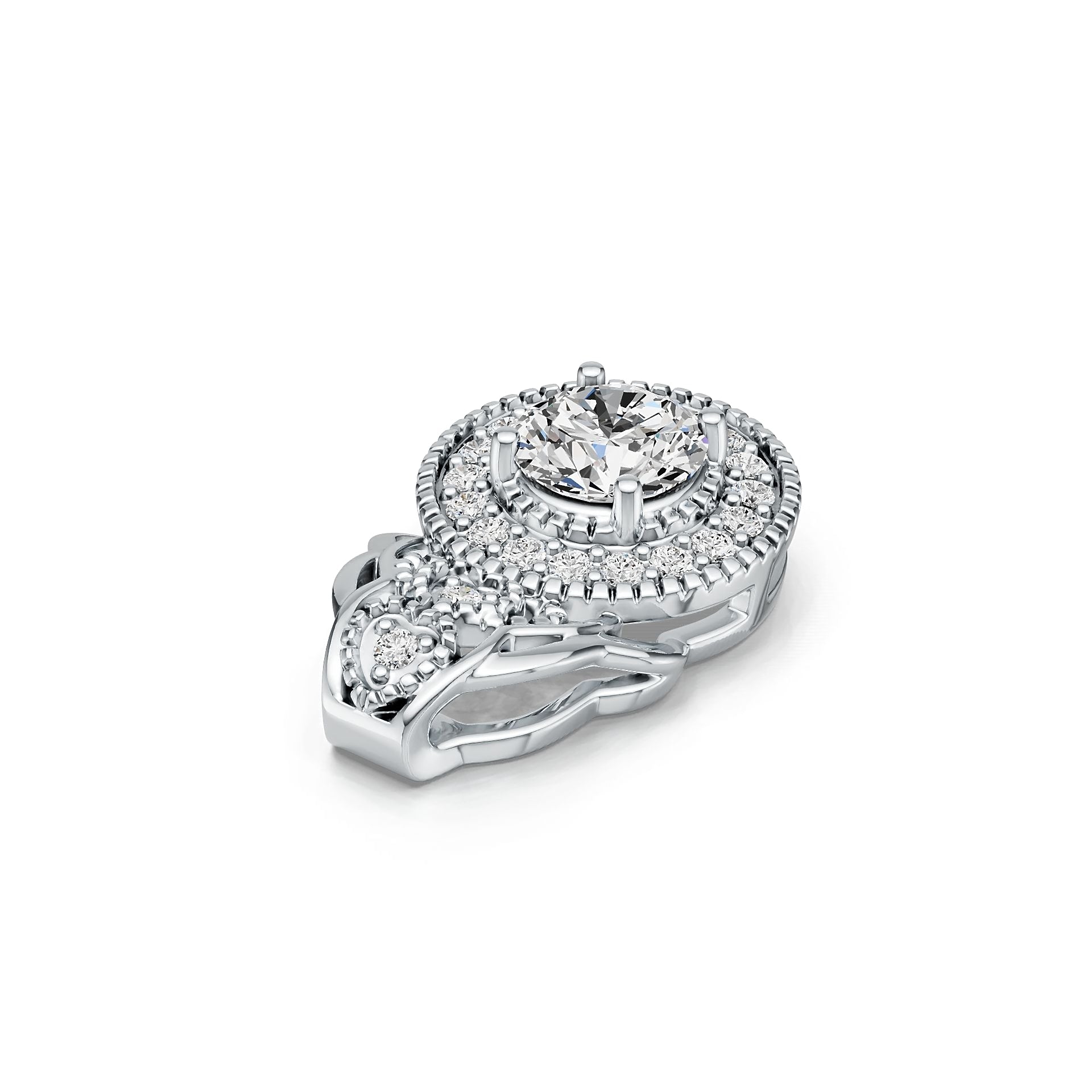 Sterling Silver Semi Mount Pendant Setting Round RD 6.5mm DHJ