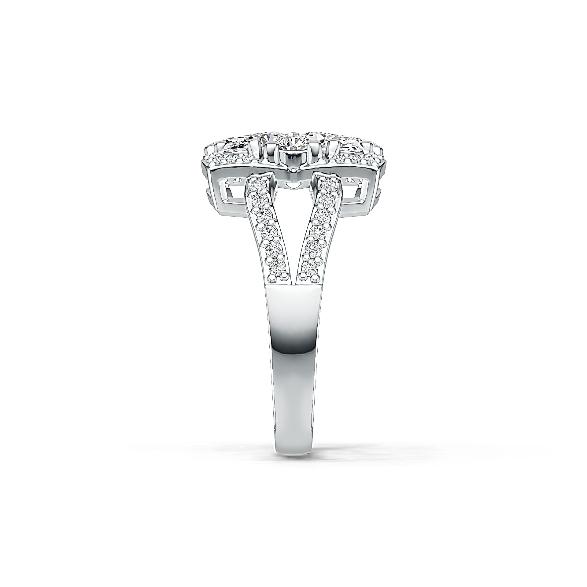 10K Gold Semi Mount Ring Setting Oval OV 6X4mm with White Topaz Moissanite Accent DHJ