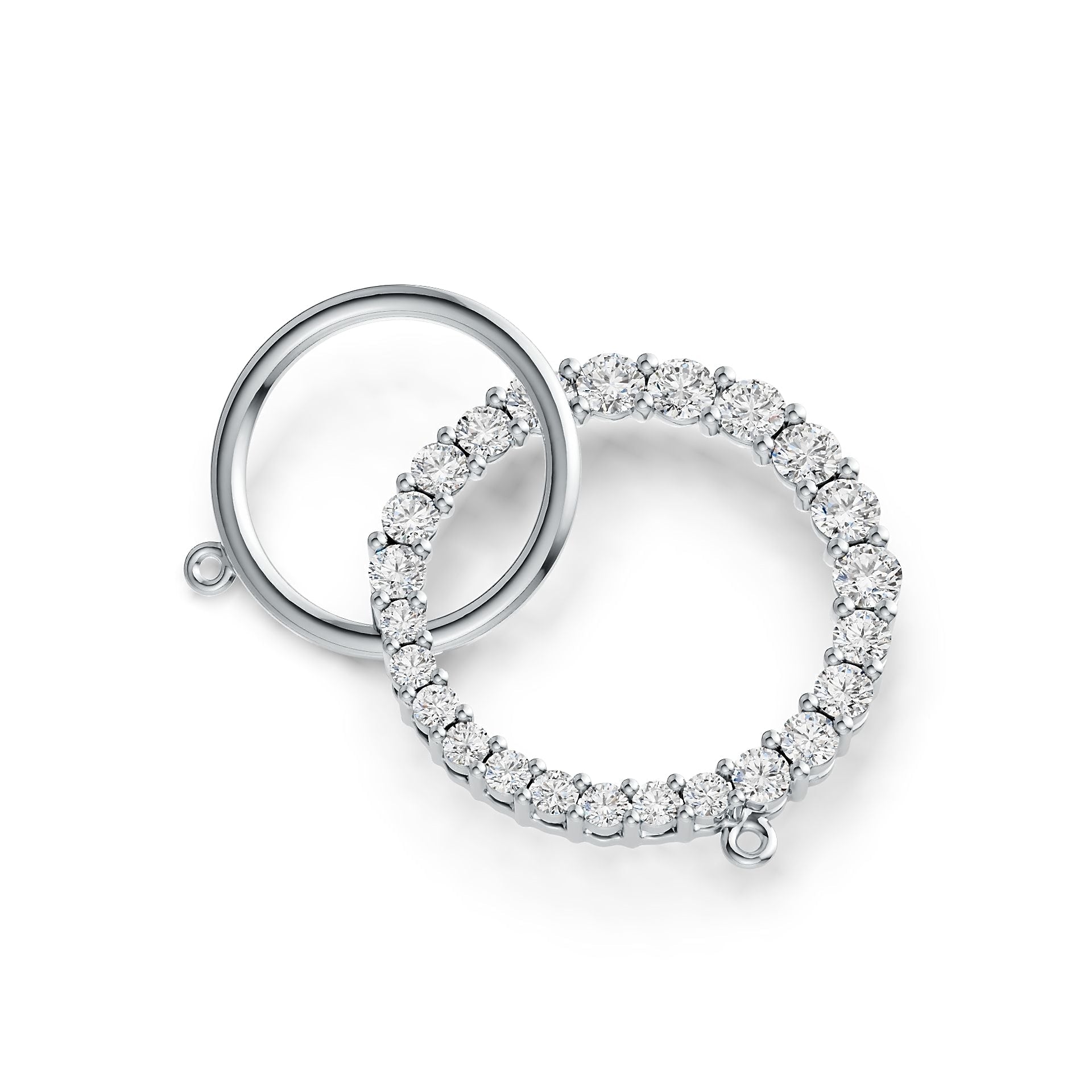 Platinum Pendant Eternity Circle Theme with White Topaz or Moissanite Diamond Accent DHJ