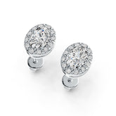 Sterling Silver Semi Mount Earrings Setting Oval OV 7X5mm Halo DHJ