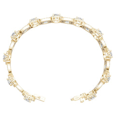 10K Gold Semi Mount Bracelet Setting Round Ro 7x5mm Moissanite Accent Syz Jewelry