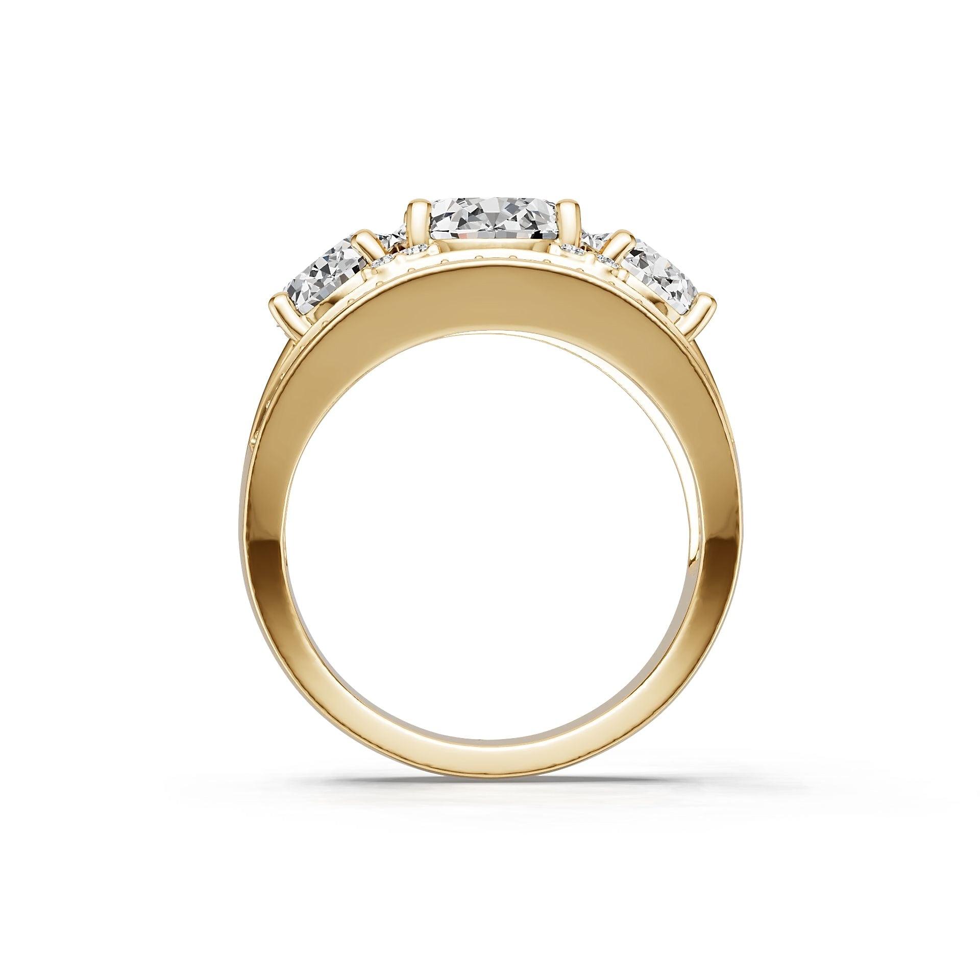 14K Gold Semi Mount Ring Setting Oval Ov 10x8mm Diamond Accent Syz Jewelry