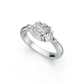 Sterling Silver Semi Mount Ring Setting Oval OV 6x5mm With Accent White Topaz Syzjewelry