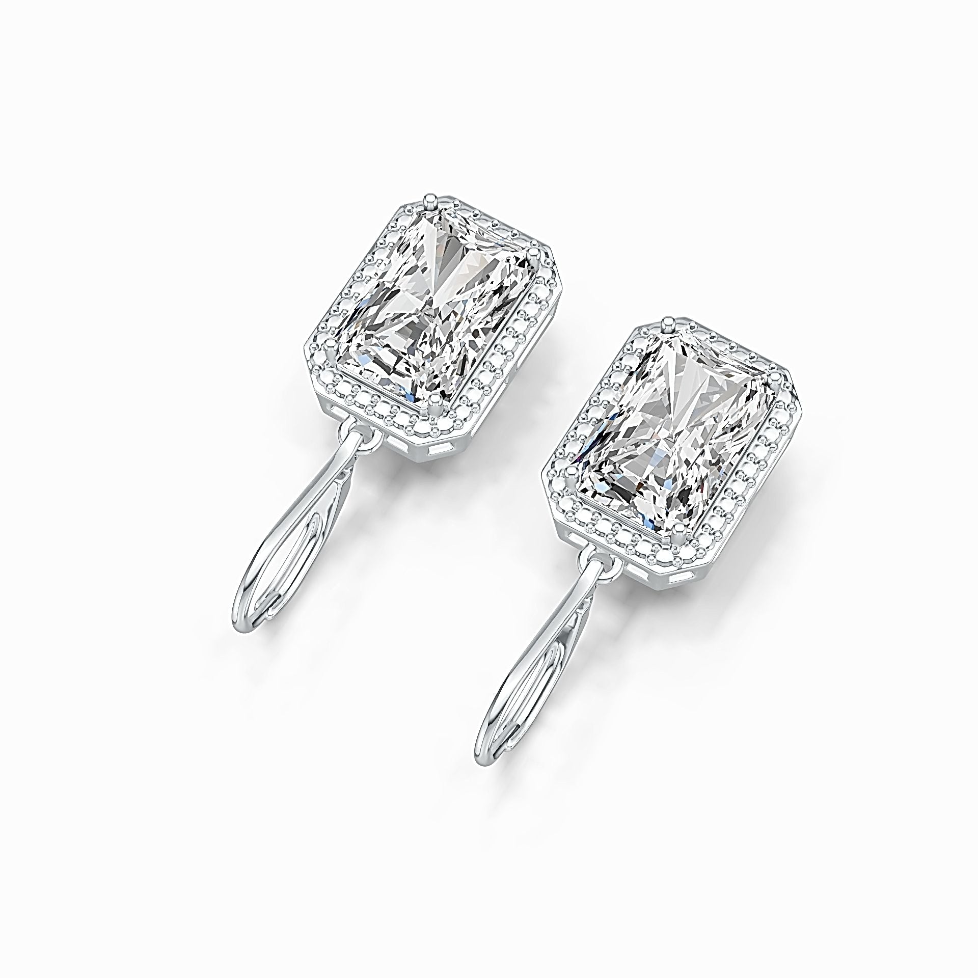 Sterling Silver Semi Mount Earrings Setting Emerald OCT 12X8mm DHJ