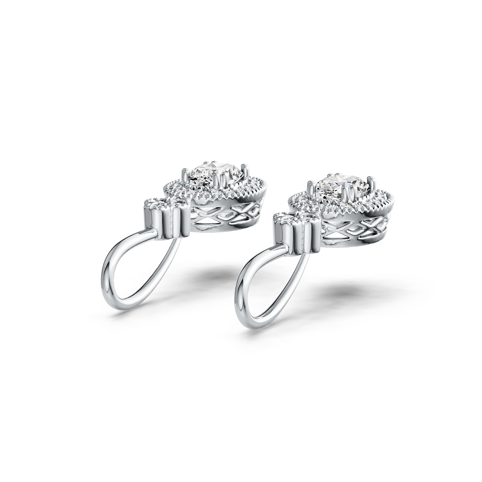 Sterling Silver Semi Mount Earrings Setting Oval OV 7X5mm DHJ