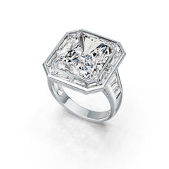 Sterling Silver Semi Mount Ring Setting Emerald OCT 15x13mm DHJ