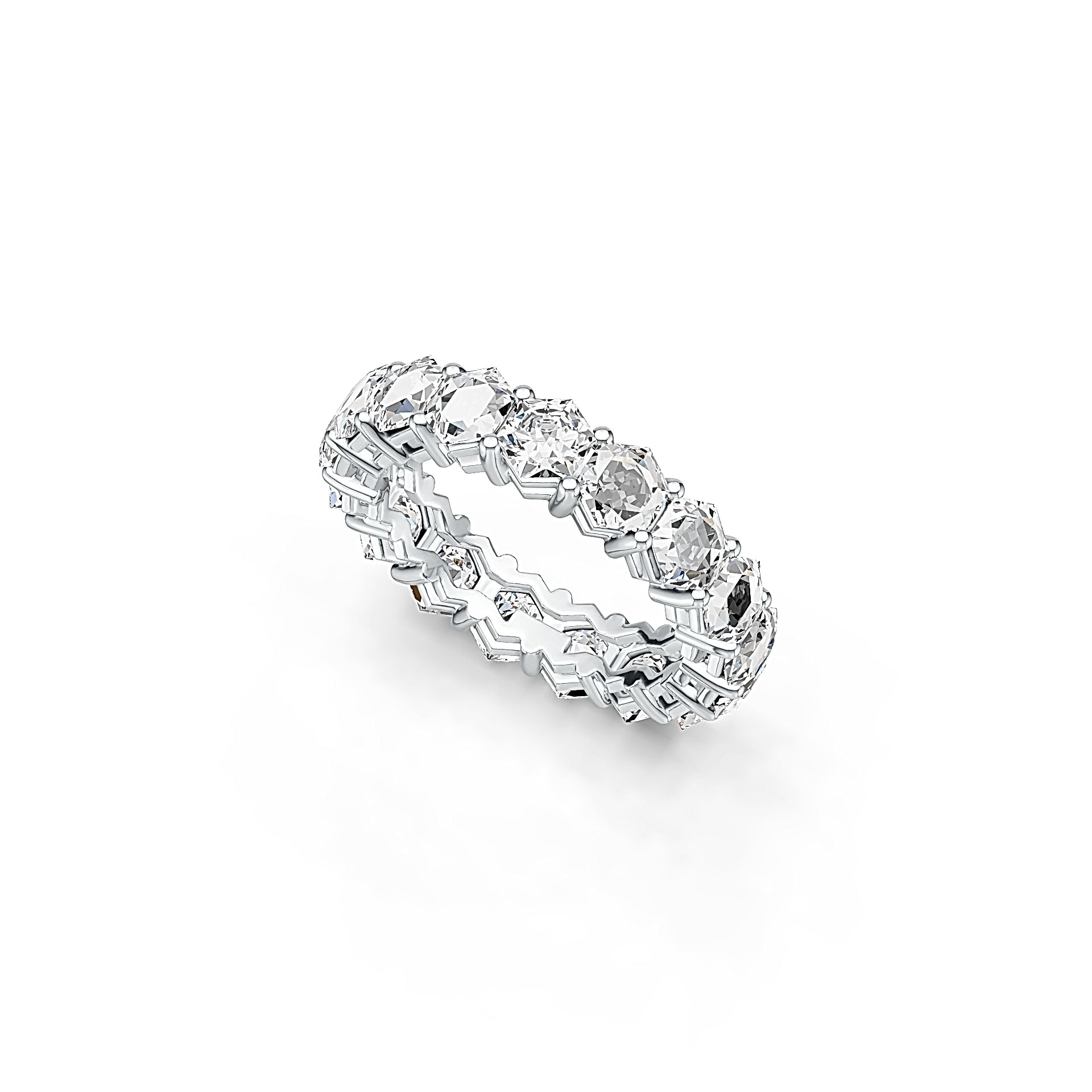 Sterling Silver Semi Mount Ring Setting Round RD 4x4mm 17 Stone Ring DHJ