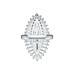10K Gold Semi Mount Ring Setting Marquise MQ 31X14mm Moissanite Accent DHJ