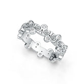 Sterling Silver Art Nouveau Ring with White Topaz or Moissanite Syzjewelry