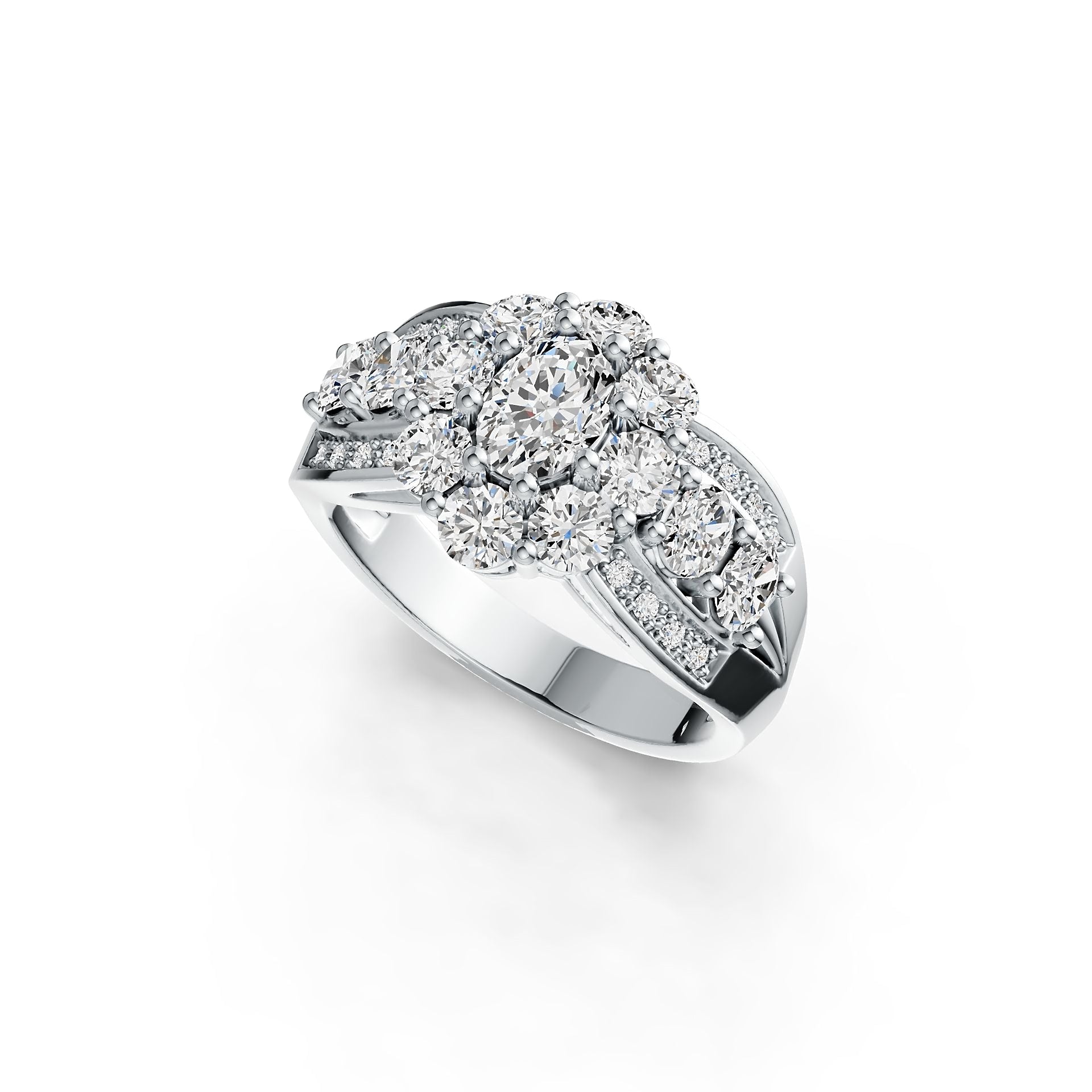 Sterling Silver Semi Mount Ring Setting Oval OV 7x5mm RD 3.5mm OV 4X3mm DHJ