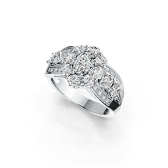 Sterling Silver Semi Mount Ring Setting Oval OV 7x5mm RD 3.5mm OV 4X3mm DHJ