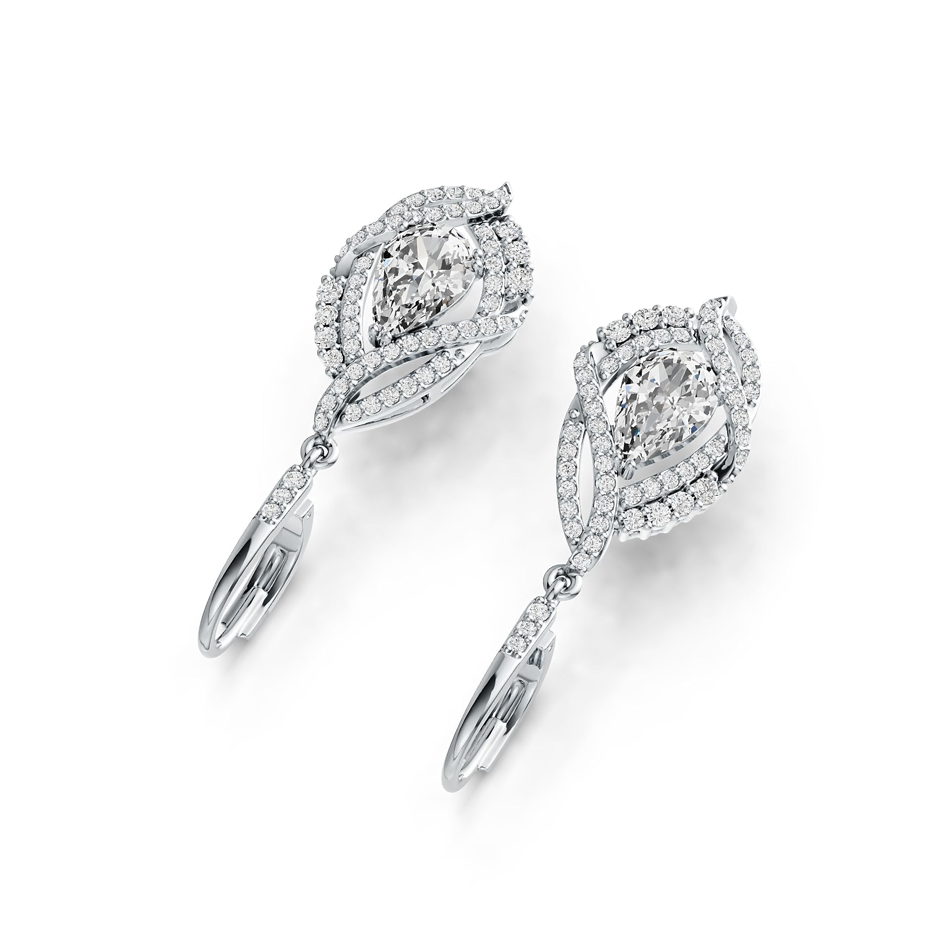 Sterling Silver Semi Mount Earrings Setting Pear PE 9X6mm DHJ