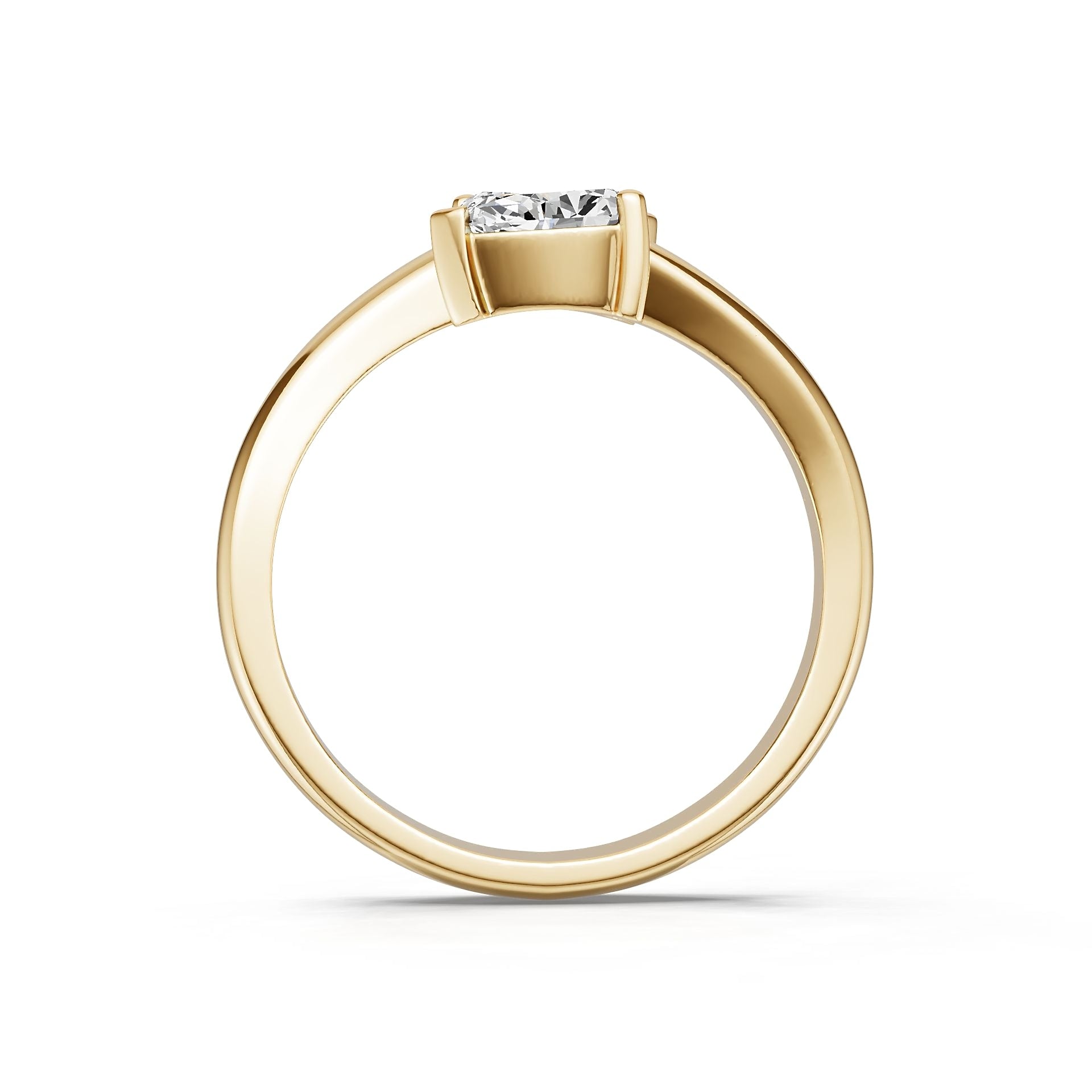 14K Gold Semi Mount Ring Setting Round Ro 7x5mm Syz Jewelry