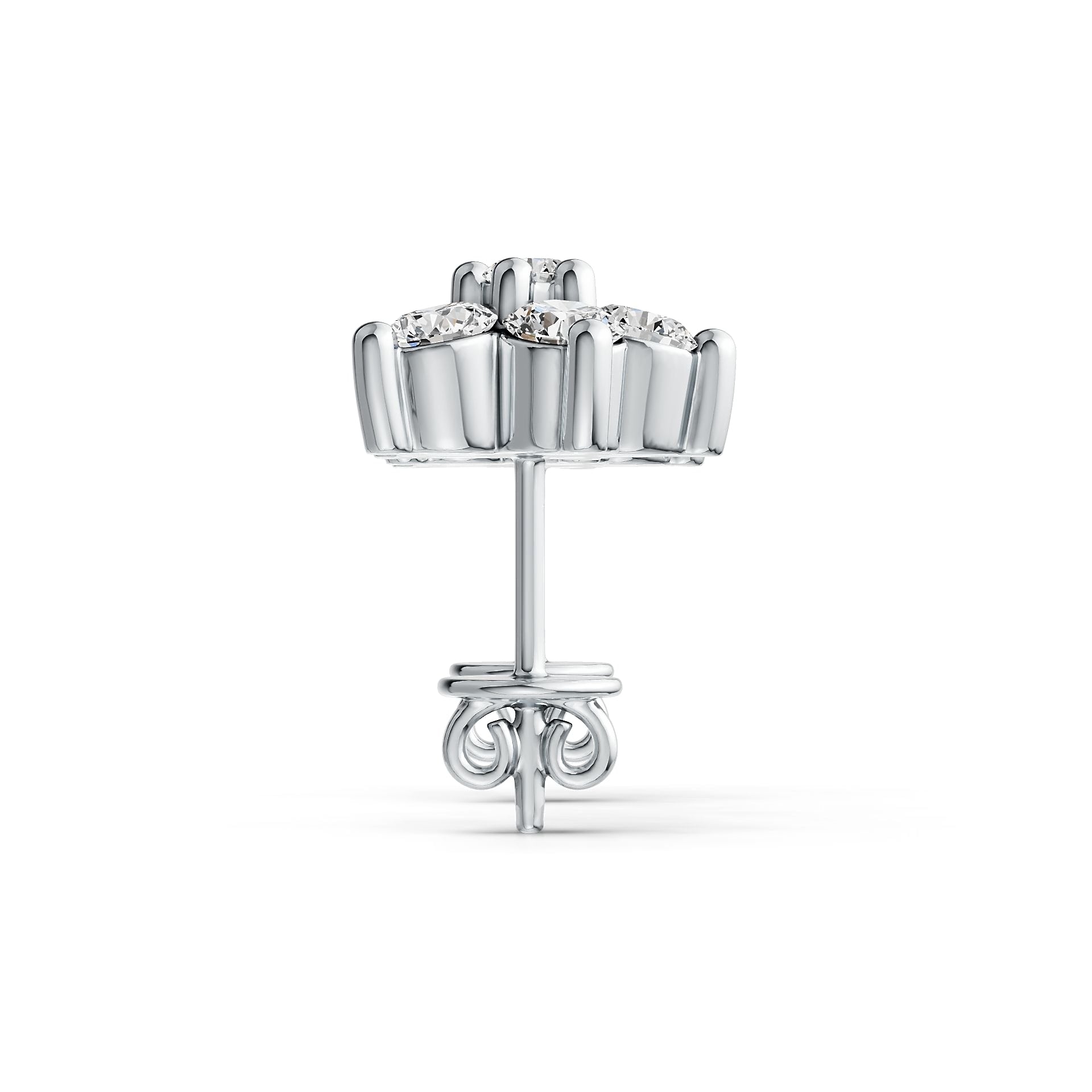 Platinum Earrings with or Moissanite Star Theme Diamond Accent DHJ