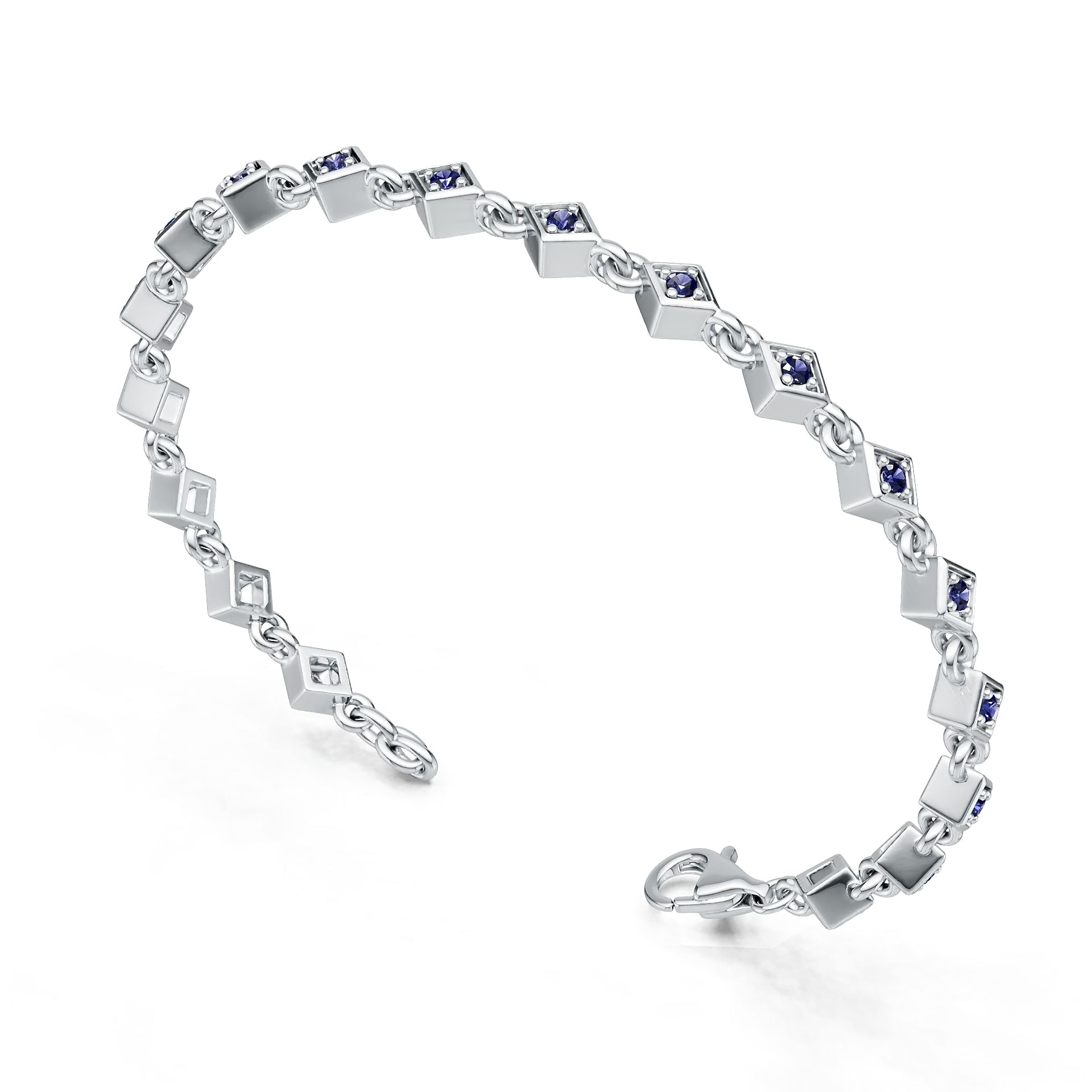 Sterling Silver Semi Mount Bracelet Setting Round RD 2x2mm DHJ