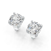 Sterling Silver Semi Mount Earrings Setting Round RD 8x8mm Simple Stud DHJ