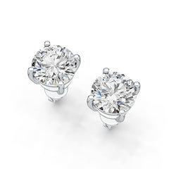 Sterling Silver Semi Mount Earrings Setting Round RD 8x8mm Simple Stud DHJ