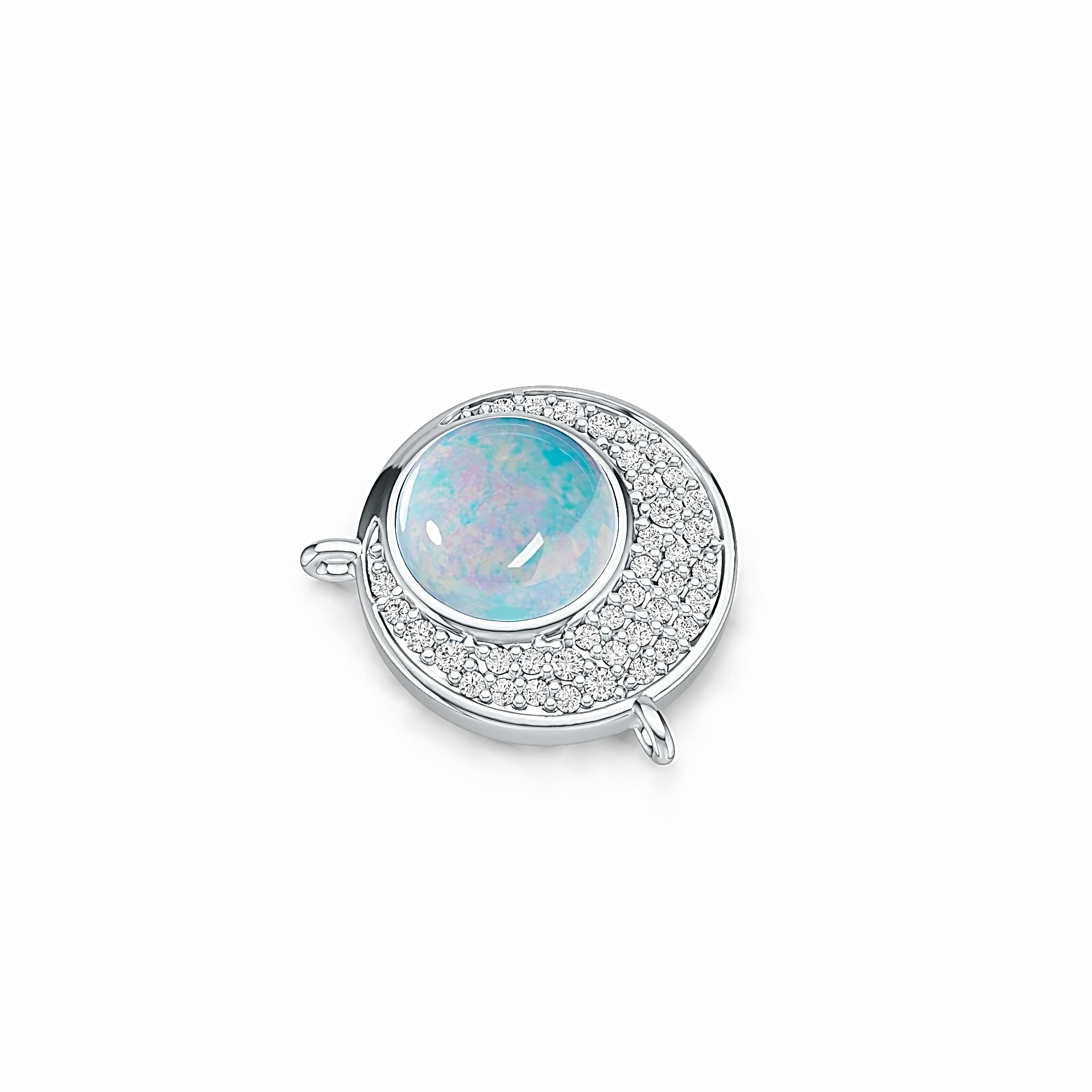 Sterling Silver Semi Mount Pendant Setting Round RD 8x8mm DHJ