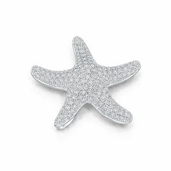 Sterling Silver Pendant Starfish Theme with White Topaz or Moissanite DHJ