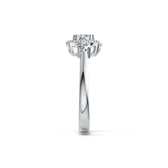 14K Gold Semi Mount Ring Setting Round RD 5x5mm Halo Diamond Accent DHJ