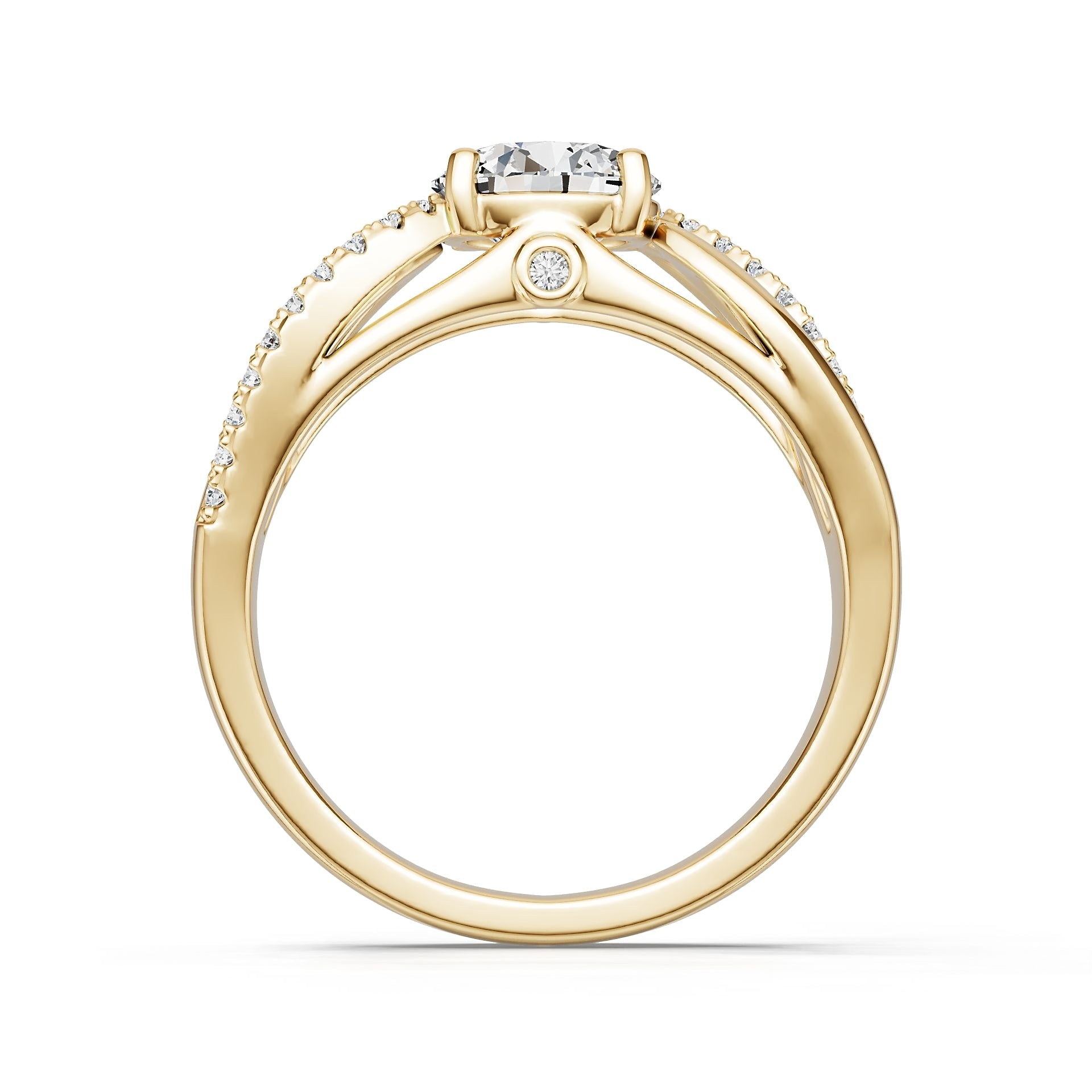 18K Gold Semi Mount Ring Setting Round Ro 6x6mm Diamond Accent Syz Jewelry