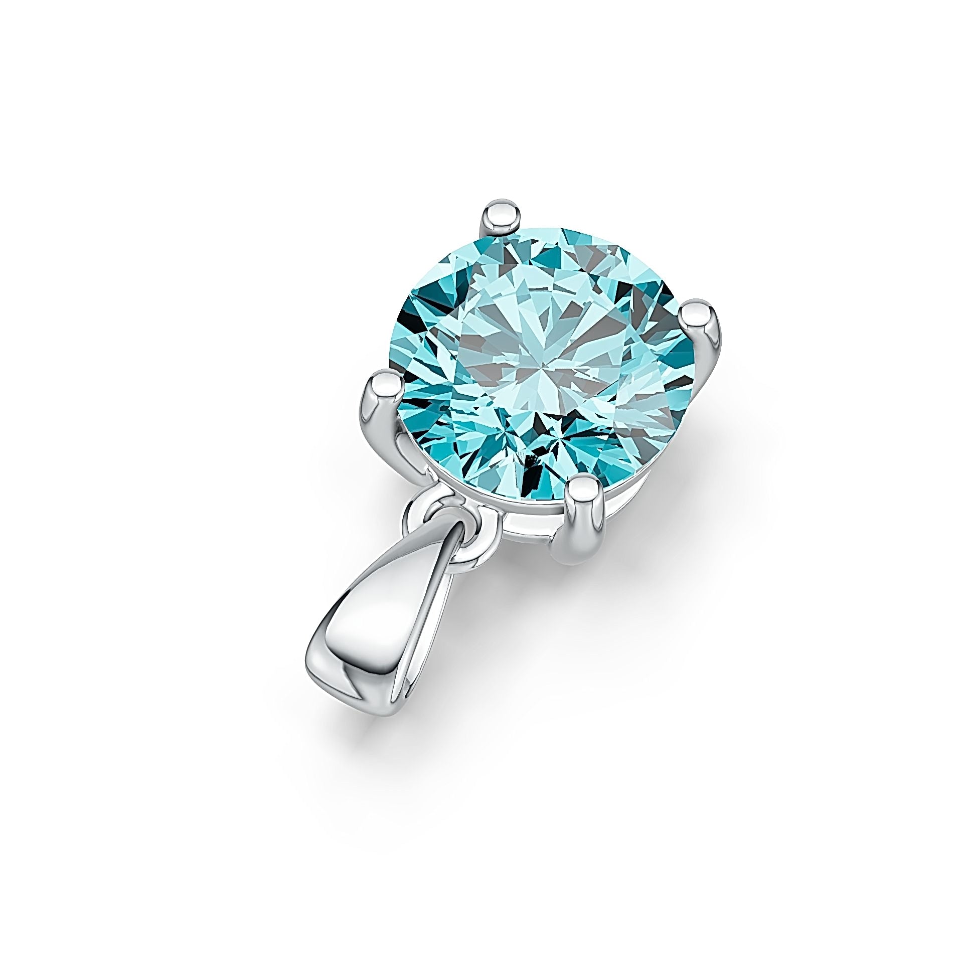 Sterling Silver Semi Mount Pendant Setting Round RD 8x8mm DHJ