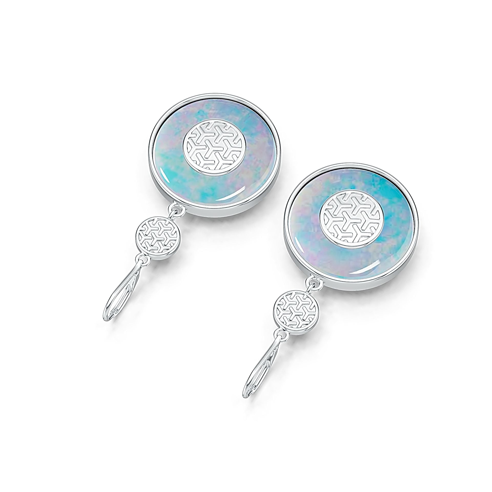Sterling Silver Semi Mount Earrings Setting Round RD 24x24mm Circle Drop Earrings DHJ