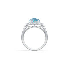 Sterling Silver Semi Mount Ring Setting Oval OV 12x10mm White Topaz Cabchon Syzjewelry