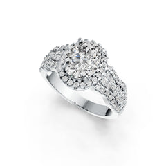 Sterling Silver Semi Mount Ring Setting Oval OV 9X7mm White Topaz DHJ