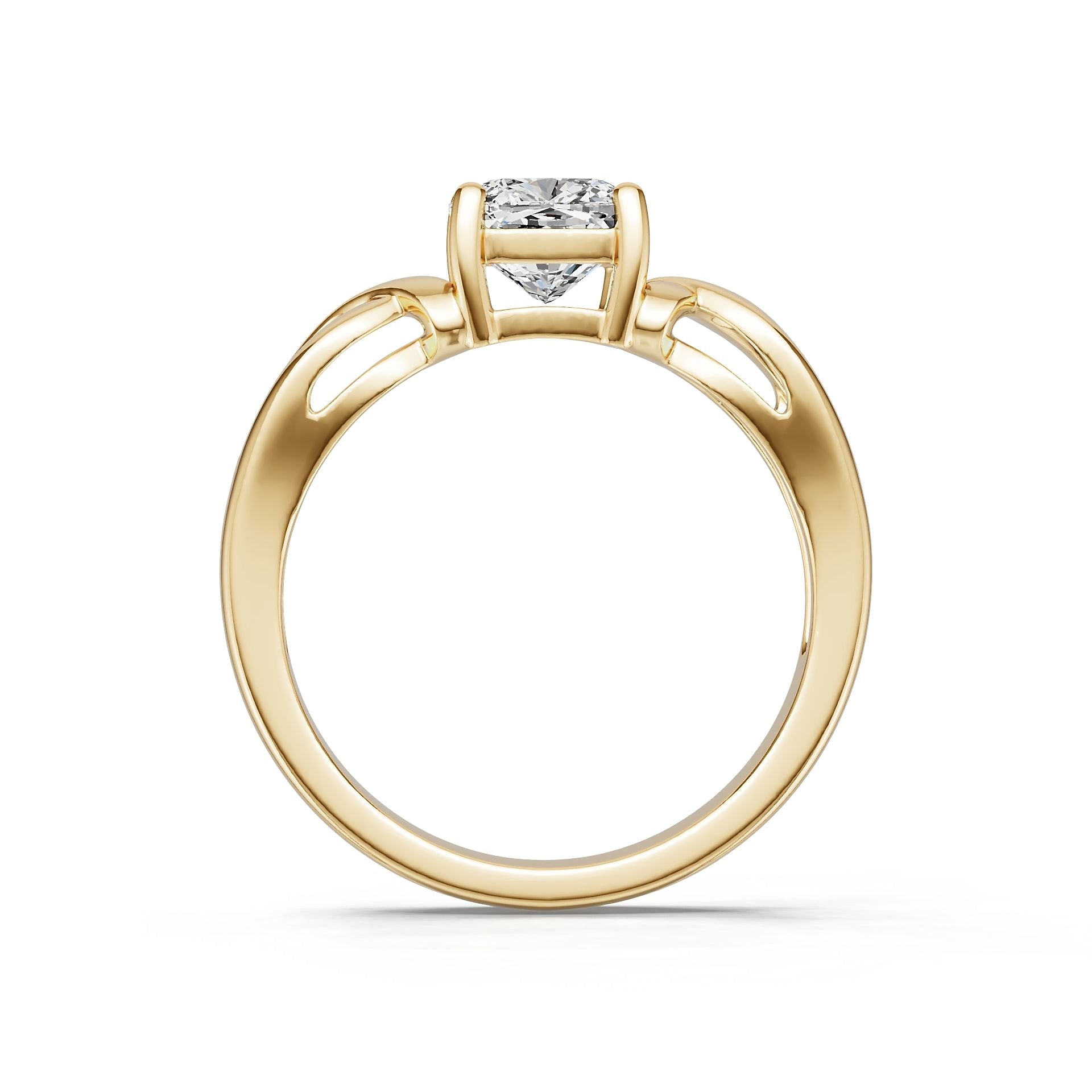 14K Gold Semi Mount Ring Setting Cushion Cu 6x6mm Diamond Accent Syz Jewelry