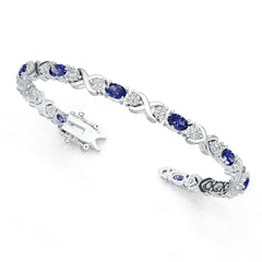 Sterling Silver Semi Mount Bracelet Setting Oval OV 6x4mm Crisscross Infinity Knot Tennis Bracelet DHJ