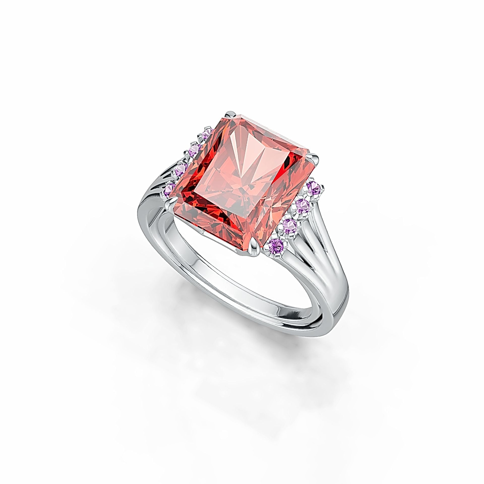 Sterling Silver Semi Mount Ring Setting Emerald OCT 12X10MM DHJ