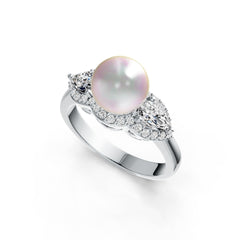 Sterling Silver Semi Mount Ring Setting Round RD 8.5mm PE 6X4mm DHJ