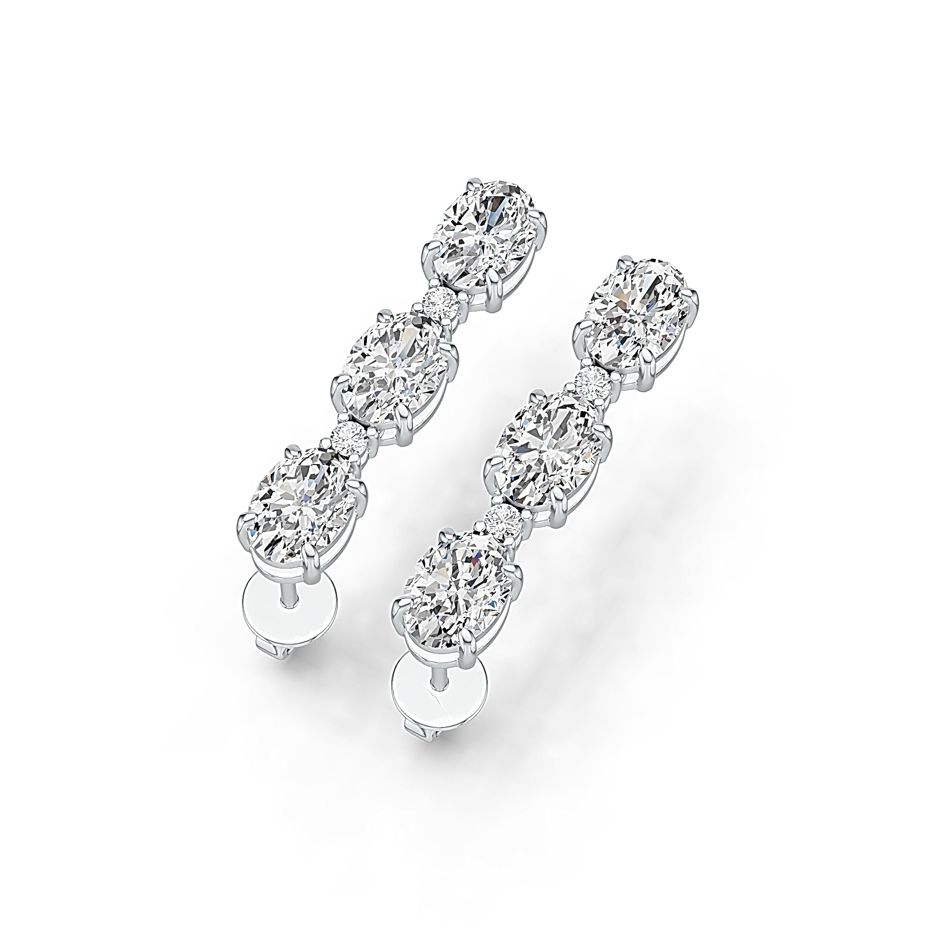 Sterling Silver Semi Mount Earrings Setting Oval OV 6X4mm DHJ