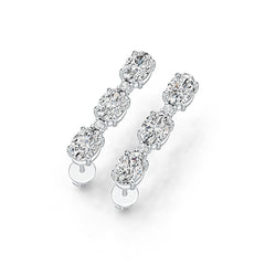 Sterling Silver Semi Mount Earrings Setting Oval OV 6X4mm DHJ