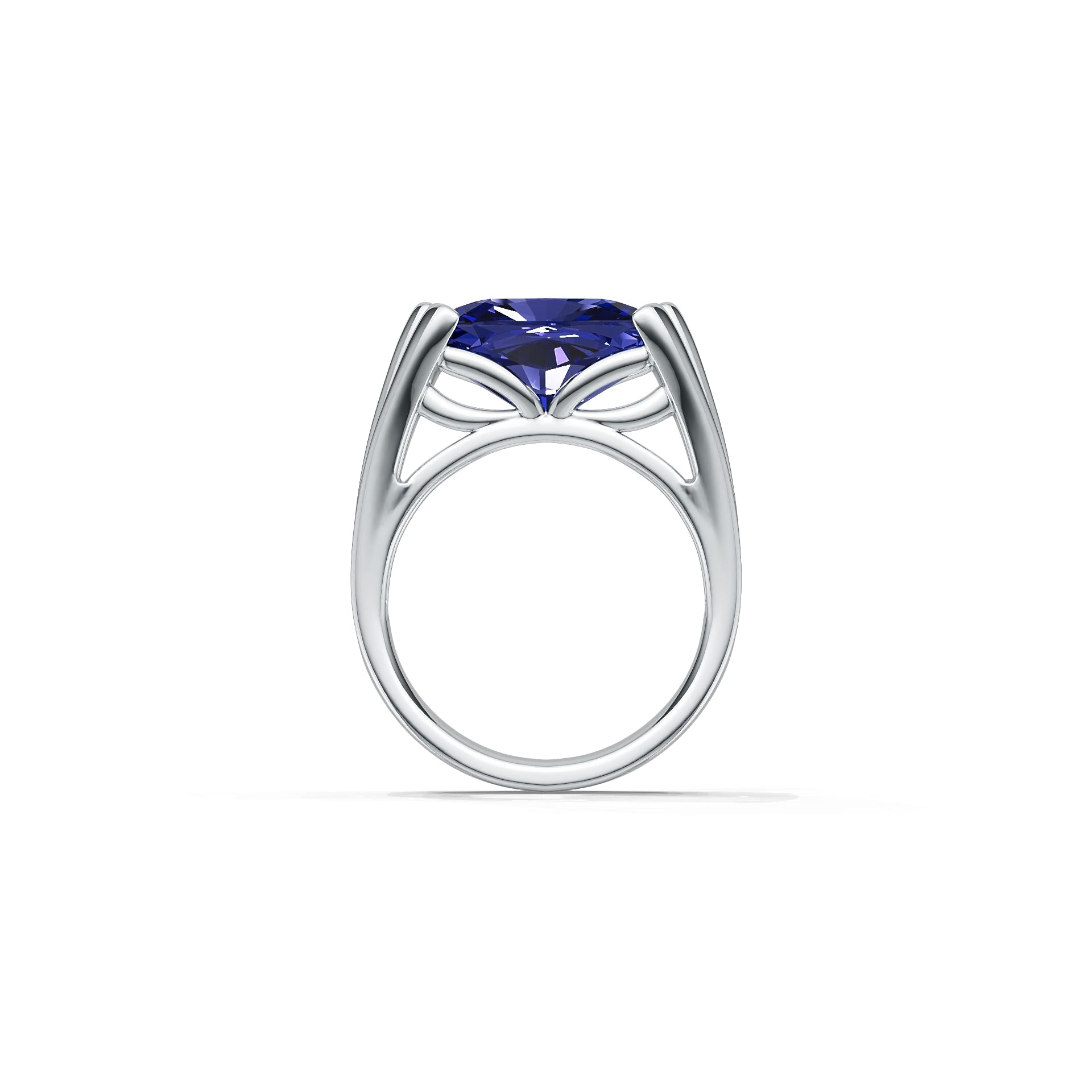 Men's Ring Settings Sterling Silver Ring Mounting Cushion CU 14x10mm Syzjewelry