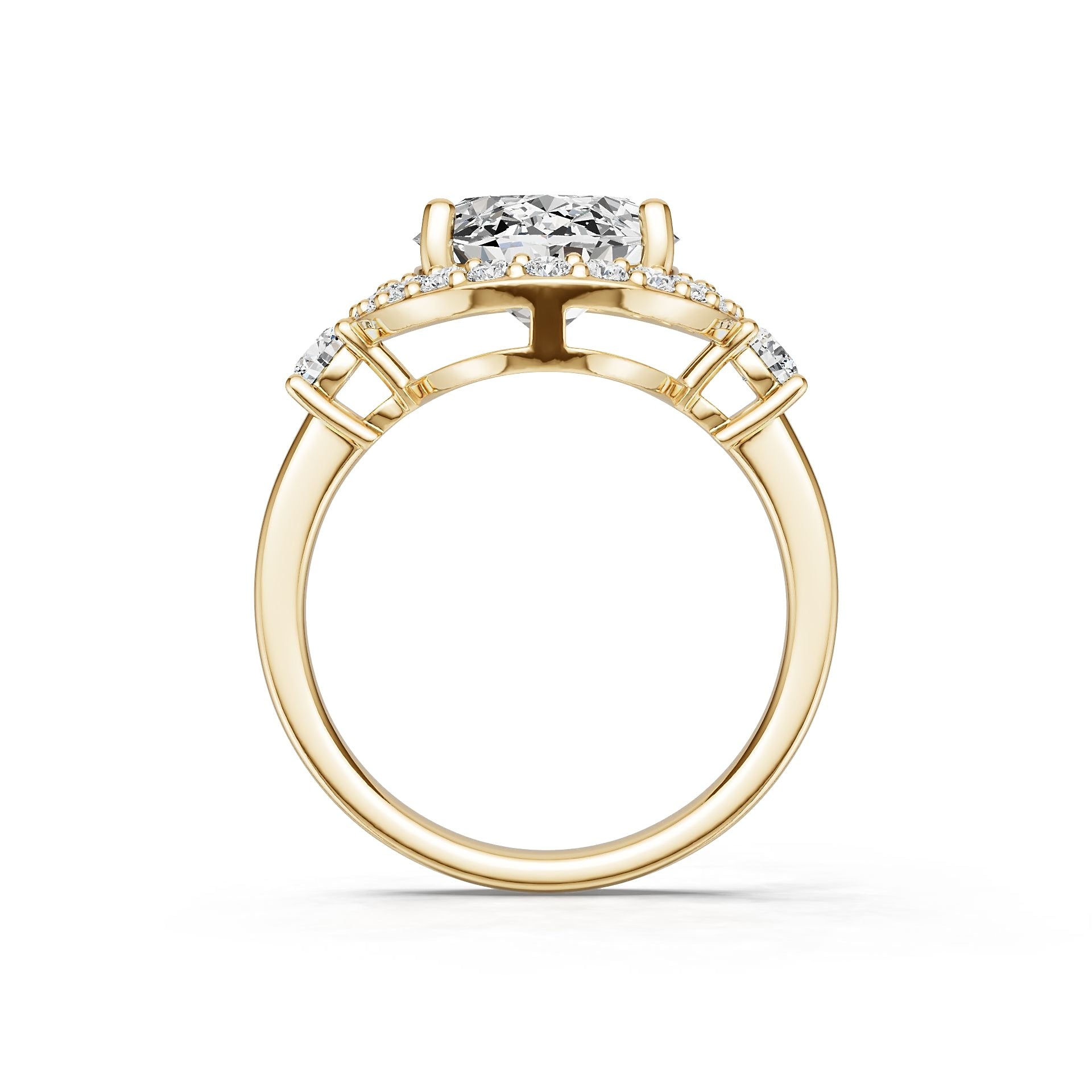 18K Gold Semi Mount Ring Setting Oval Ov 5x9mm Diamond Accent Syz Jewelry