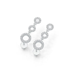 Platinum Semi Mount Earrings Setting Round RD 1.1mm Diamond Accent DHJ