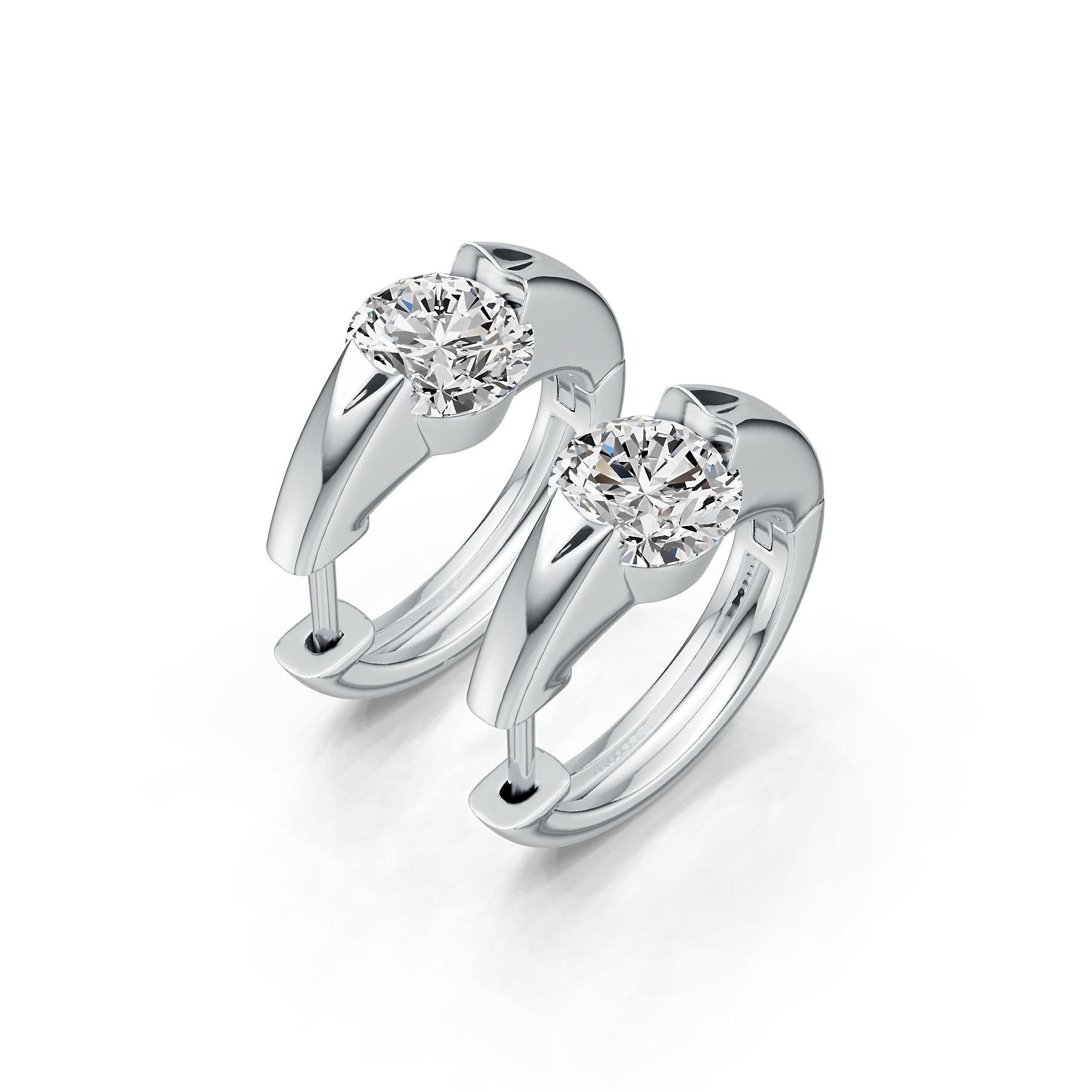 Sterling Silver Semi Mount Earrings Setting Round RD 7x7mm DHJ