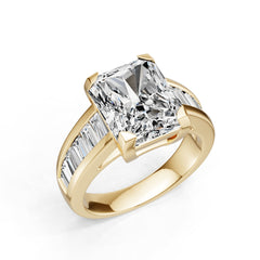 10K Gold Semi Mount Ring Setting Emerald Em 12x10mm Moissanite Accent Syz Jewelry