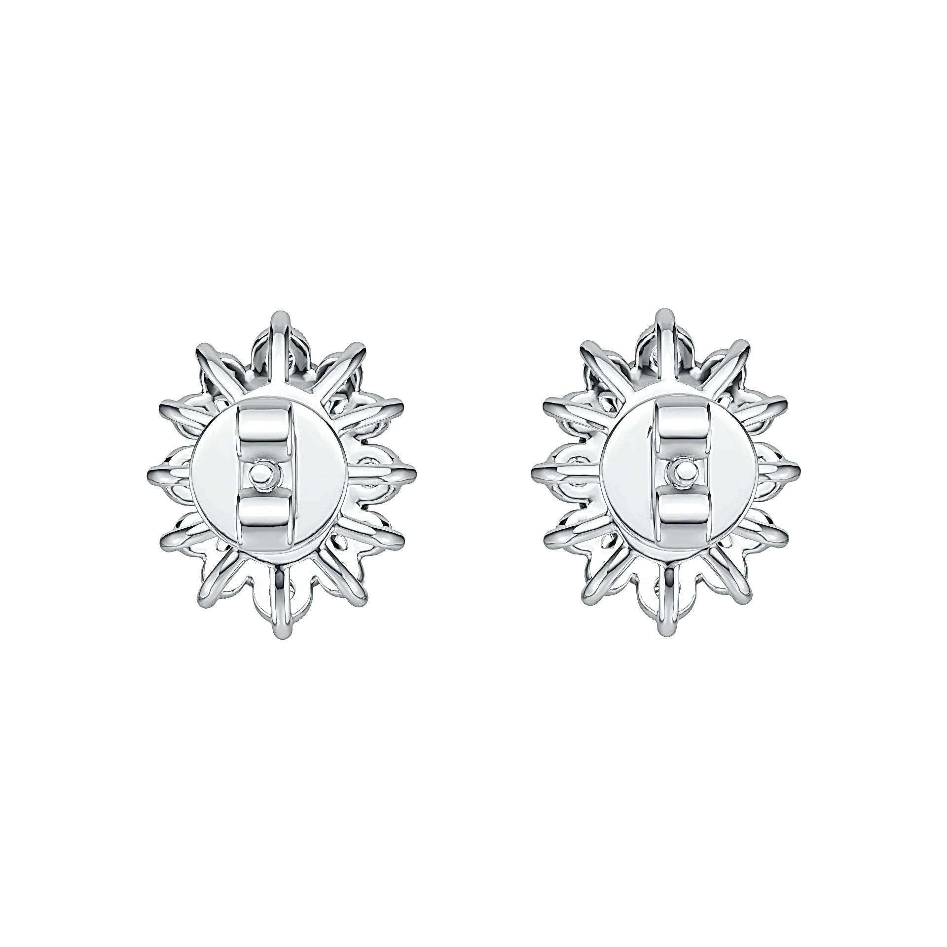 Sterling Silver Semi Mount Earrings Setting Oval OV 7X5mm with White Topaz Syzjewelry